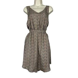BCBGeneration Mid Mod Print Halter Dress Open Back Sleeveless Casual - M